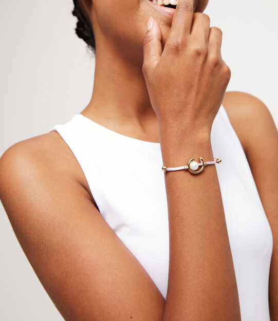 Lilac cord bracelet with a pearl